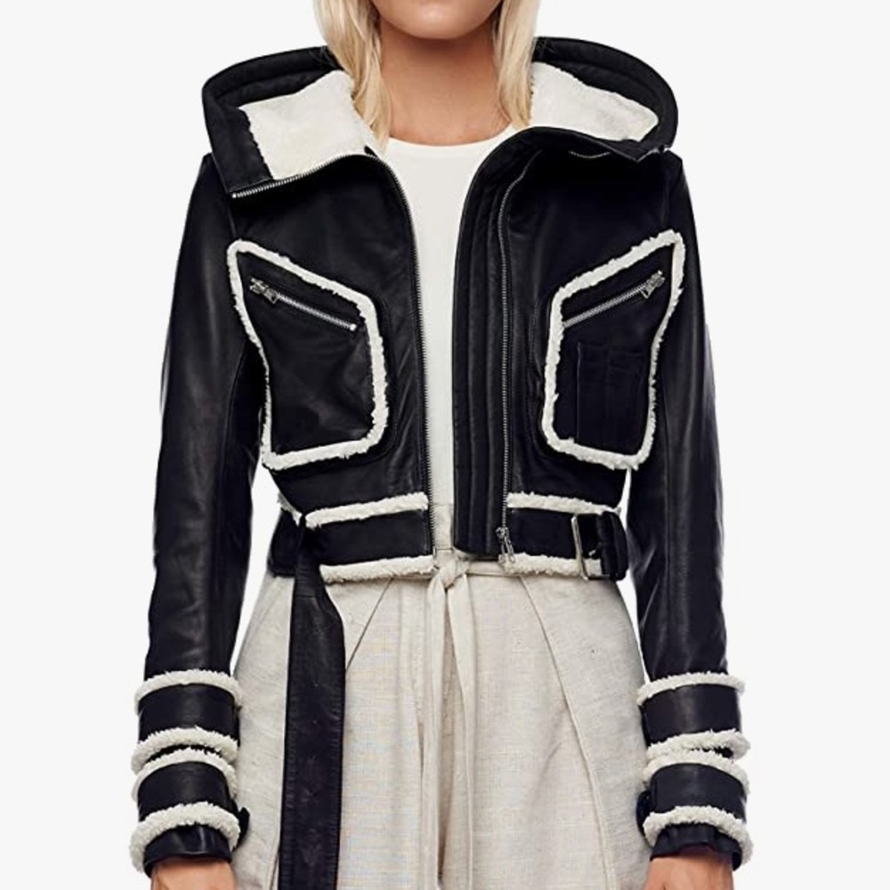 NWT  Jonny Cota Leather snd Sherpa 5⭐️Fave Hoodie Moto - Picture 4 of 11